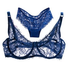 Load image into Gallery viewer, Sexy Transparent Women Bra Set Lingerie Ultra-thin Bra And Panties Set Sexy Lace Bralette Brief B Cup Lingerie Underwear Set