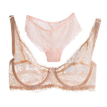 Load image into Gallery viewer, Sexy Transparent Women Bra Set Lingerie Ultra-thin Bra And Panties Set Sexy Lace Bralette Brief B Cup Lingerie Underwear Set