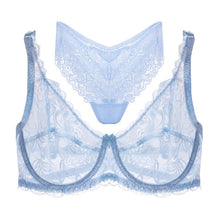 Load image into Gallery viewer, Sexy Transparent Women Bra Set Lingerie Ultra-thin Bra And Panties Set Sexy Lace Bralette Brief B Cup Lingerie Underwear Set