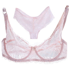 Load image into Gallery viewer, Sexy Transparent Women Bra Set Lingerie Ultra-thin Bra And Panties Set Sexy Lace Bralette Brief B Cup Lingerie Underwear Set