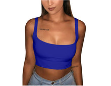 Load image into Gallery viewer, Sexy Women Solid Strappy Tank 2019 Vest Crop Top Summer Beach Party Sleeveless Slash Neck Tanks Woman Girls Bralette Tank Top