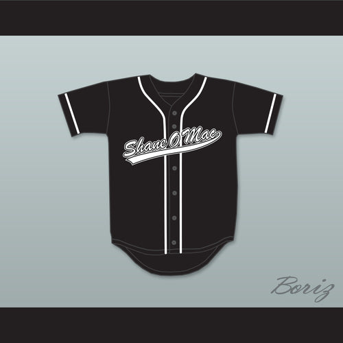 S McMahon The Money 33 Black Button Down Baseball Jersey