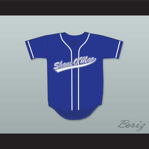 S McMahon The Money 33 Blue Button Down Baseball Jersey