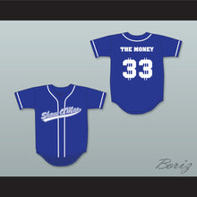 Load image into Gallery viewer, S McMahon The Money 33 Blue Button Down Baseball Jersey