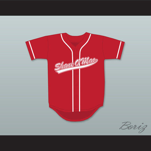 S McMahon The Money 33 Red Button Down Baseball Jersey