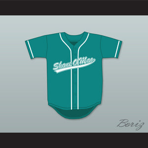 S McMahon The Money 33 Teal Button Down Baseball Jersey