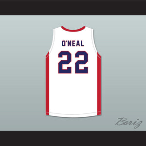Shaqir O'Neal 22 Crossroads School Roadrunners White Basketball Jersey 2