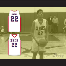 Load image into Gallery viewer, Shaqir O&#39;Neal 22 Crossroads School Roadrunners White Basketball Jersey 2