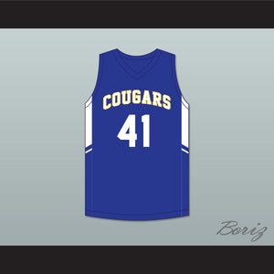 Shaqir O'Neal 41 Creekside Christian Academy Cougars Blue Basketball Jersey 2