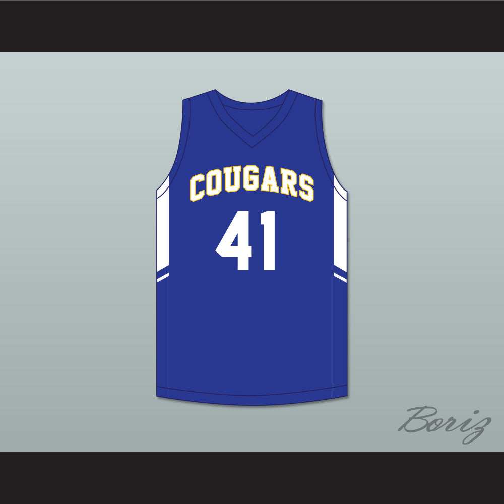 Shaqir O'Neal 41 Creekside Christian Academy Cougars Blue Basketball Jersey 1