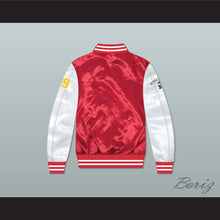 Load image into Gallery viewer, Thomas Shepard High School Basketball Red/ White Varsity Letterman Satin Bomber Jacket