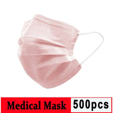Load image into Gallery viewer, Ships Within 36 Hours Dustproof pink mask Face Mouth Mask Profession Nonwoven Disposable Mask Surgical 3-Ply PM2.5 Earloop Masks