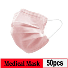 Load image into Gallery viewer, Ships Within 36 Hours Dustproof pink mask Face Mouth Mask Profession Nonwoven Disposable Mask Surgical 3-Ply PM2.5 Earloop Masks