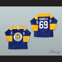 Load image into Gallery viewer, Shoresy 69 Letterkenny Shamrocks Royal Blue Hockey Jersey
