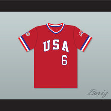 Load image into Gallery viewer, Sid Akins 6 1984 USA Team Red Baseball Jersey