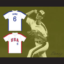 Load image into Gallery viewer, Sid Akins 6 1984 USA Team White Baseball Jersey