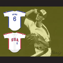 Load image into Gallery viewer, Sid Akins 6 1984 USA Team White Button Down Baseball Jersey