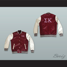 Load image into Gallery viewer, Sigma Kappa Sorority Maroon and White Lab Leather Varsity Letterman Jacket