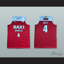 Load image into Gallery viewer, Siim-Sander Vene 4 Basquet Manresa Spain Red Basketball Jersey