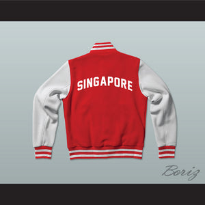 Singapore Varsity Letterman Jacket-Style Sweatshirt