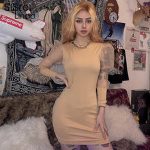 Load image into Gallery viewer, Sisterlinda Solid See-through Mesh Bodycon Dress Women Slim Office Ladies Elegant Mini Dress Mujer Party Vestidos De Fiesta 2019