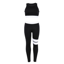 Load image into Gallery viewer, Sisterlinda Women Elastic 2 Piece Set Sleeveless Top Shirt Long Leggings Striped Pant Women Workout 2019New Hot Sport Suit Mujer