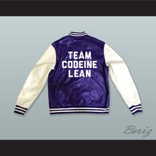Load image into Gallery viewer, Sizzurp Team Codeine Lean Purple and White Lab Leather Varsity Letterman Jacket