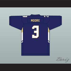 Skyy Moore 3 Shady Side Academy Bulldogs Navy Blue Football Jersey 2