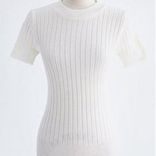 Load image into Gallery viewer, Slim Knitted Sweaters for Women 2020 Summer Tops And Pullovers Short Sleeve Bodycon Clothing O-Neck Ladies Green Sweaters