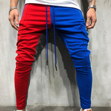 Load image into Gallery viewer, Slim Patchwork Side Stripe Sweatpants Men Joggers Streetwear Men 2019 Hip Hop Trousers For Male Pants With Pocket