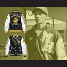 Load image into Gallery viewer, Mac Johnson N. Hale High School Black Deluxe Varsity Letterman Satin Bomber Jacket