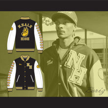 Load image into Gallery viewer, Mac Johnson N. Hale High School Black Deluxe Varsity Letterman Jacket-Style Sweatshirt