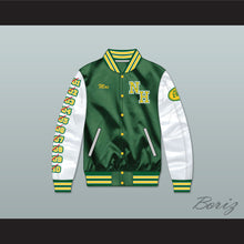 Load image into Gallery viewer, Mac Johnson N. Hale High School Dark Green Deluxe Varsity Letterman Satin Bomber Jacket