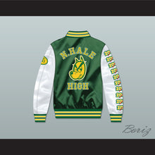 Load image into Gallery viewer, Mac Johnson N. Hale High School Dark Green Deluxe Varsity Letterman Satin Bomber Jacket