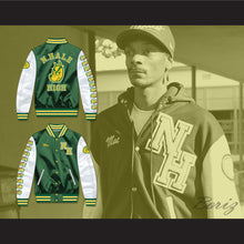 Load image into Gallery viewer, Mac Johnson N. Hale High School Dark Green Deluxe Varsity Letterman Satin Bomber Jacket