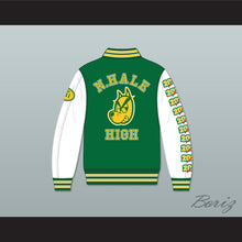 Load image into Gallery viewer, Mac Johnson N. Hale High School Green Deluxe Varsity Letterman Jacket-Style Sweatshirt