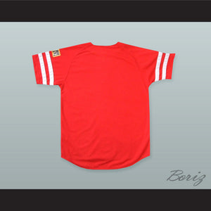 Fukuoka SoftBank Hawks Red Baseball Jersey with Patches