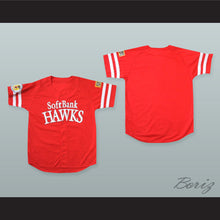 Load image into Gallery viewer, Fukuoka SoftBank Hawks Red Baseball Jersey with Patches