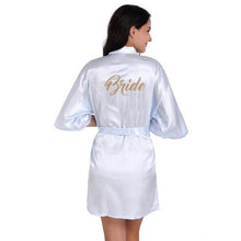 Load image into Gallery viewer, Solid Women Bride Bridesmaid Wedding Robe Summer Sexy Mini Kimono Gown Bathrobe Gown Casual Soft Satin Nightgown Sleepwear