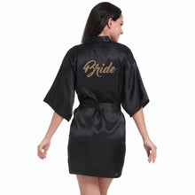 Load image into Gallery viewer, Solid Women Bride Bridesmaid Wedding Robe Summer Sexy Mini Kimono Gown Bathrobe Gown Casual Soft Satin Nightgown Sleepwear