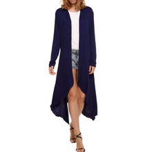 Load image into Gallery viewer, Spring Autumn Women Long Knitted Cardigan Cotton Thin Sweater Fashion Crochet Jacket Casual Office Ladies Outwear Top
