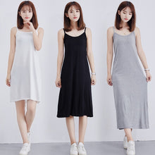 Load image into Gallery viewer, Spring Casual White Camis Maxi Women&#39;s Dress New Sleeveless High Waist Grey Feminine Clothing Summer Fashion Black Women Dresses