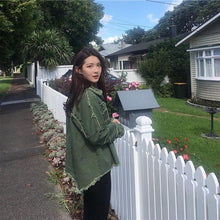 Load image into Gallery viewer, Spring Rivet Denim Jacket Casual Loose jeans jacket women Long Sleeve Plus size women Bomber jacket Autumn women&#39;s denim Coat