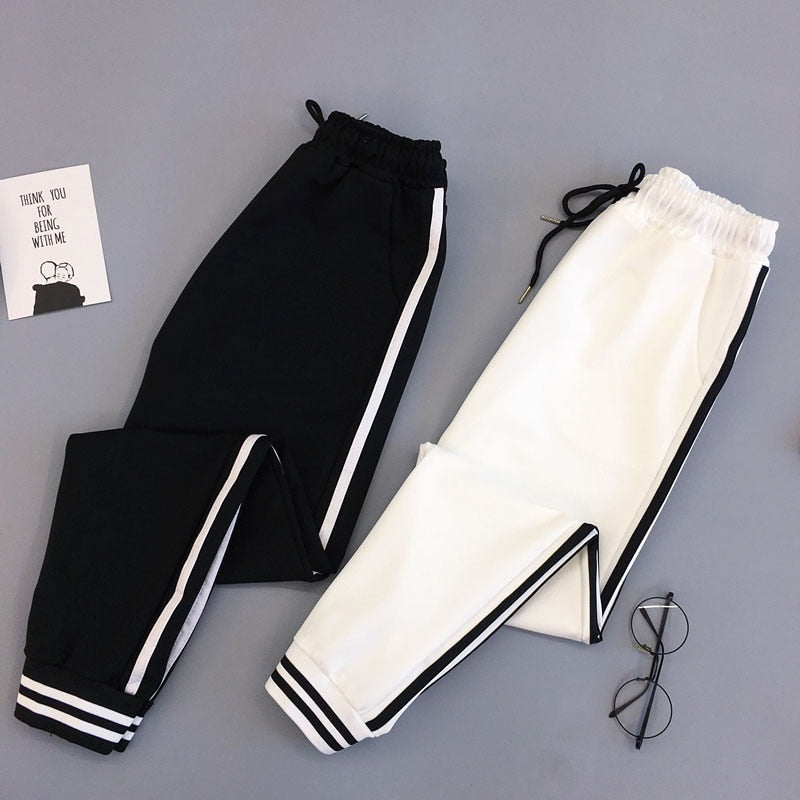 Spring Sport women's Trousers Student Streetwear Women's Pants Elastic Casual female Black Cargo Pants for Women