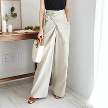 Load image into Gallery viewer, Spring Summer High Waist Lace-up Casual Flax Pants Women Soft Female Wide Leg Pants Loose Solid Trousers femme 2020