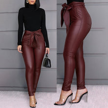 Load image into Gallery viewer, Spring Women Pu Leather Pants Black Sexy Stretch Bodycon Trousers High Waist Long Casual Pencil S-3XL Winter