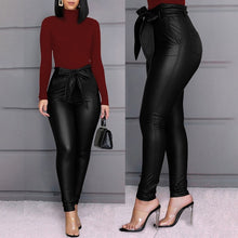 Load image into Gallery viewer, Spring Women Pu Leather Pants Black Sexy Stretch Bodycon Trousers High Waist Long Casual Pencil S-3XL Winter