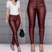 Load image into Gallery viewer, Spring Women Pu Leather Pants Black Sexy Stretch Bodycon Trousers High Waist Long Casual Pencil S-3XL Winter