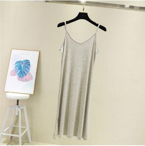 Spring summer 2020 Woman Tank Dress Casual Modal Sexy Camisole Elastic Female Home Beach Dresses v-neck camis sexy dress