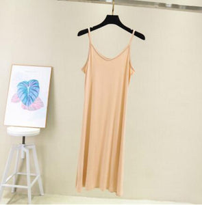 Spring summer 2020 Woman Tank Dress Casual Modal Sexy Camisole Elastic Female Home Beach Dresses v-neck camis sexy dress